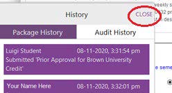 screenshot of close button
